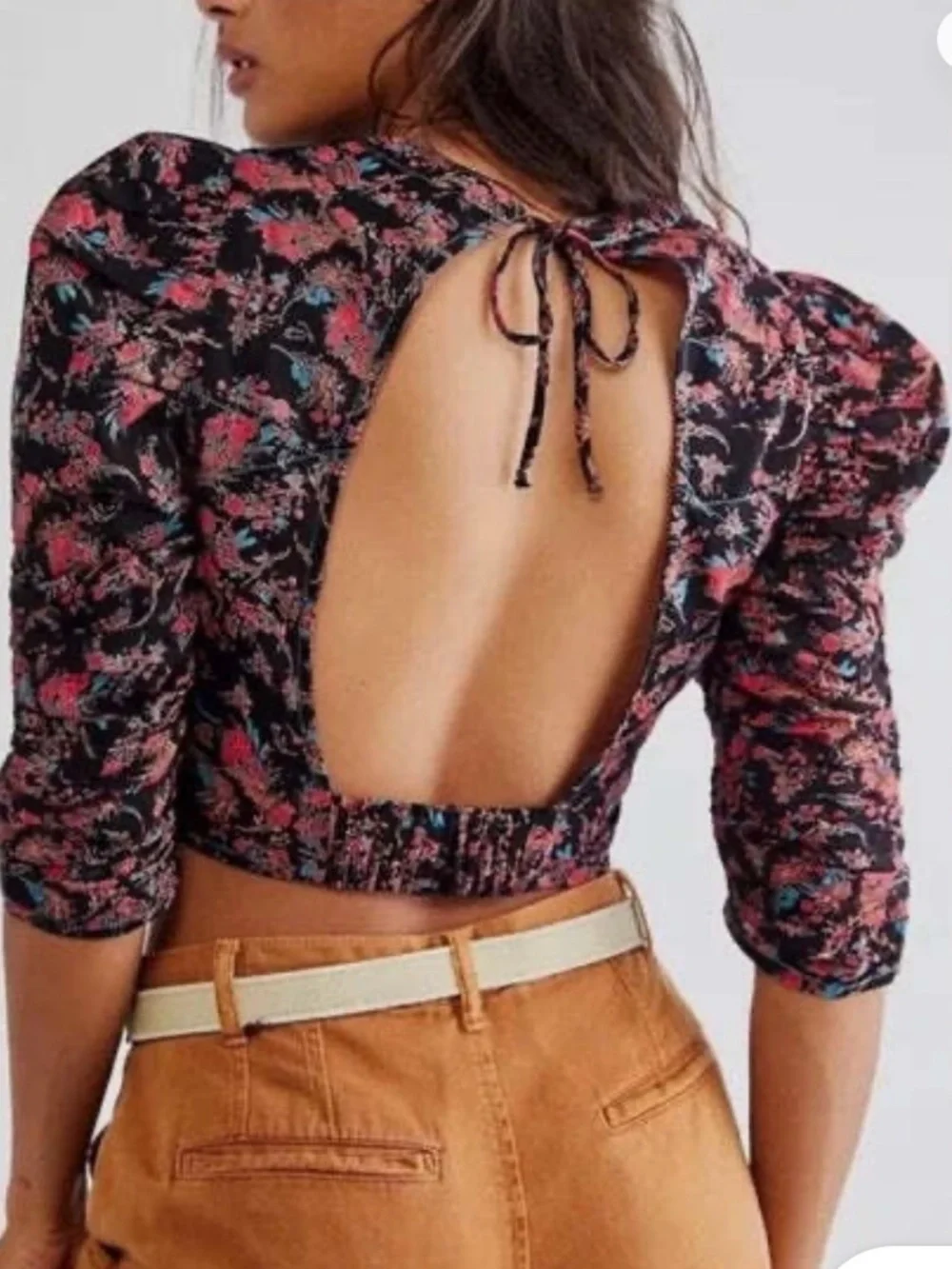 Free People Puff-Sleeve Women’s corset Top
